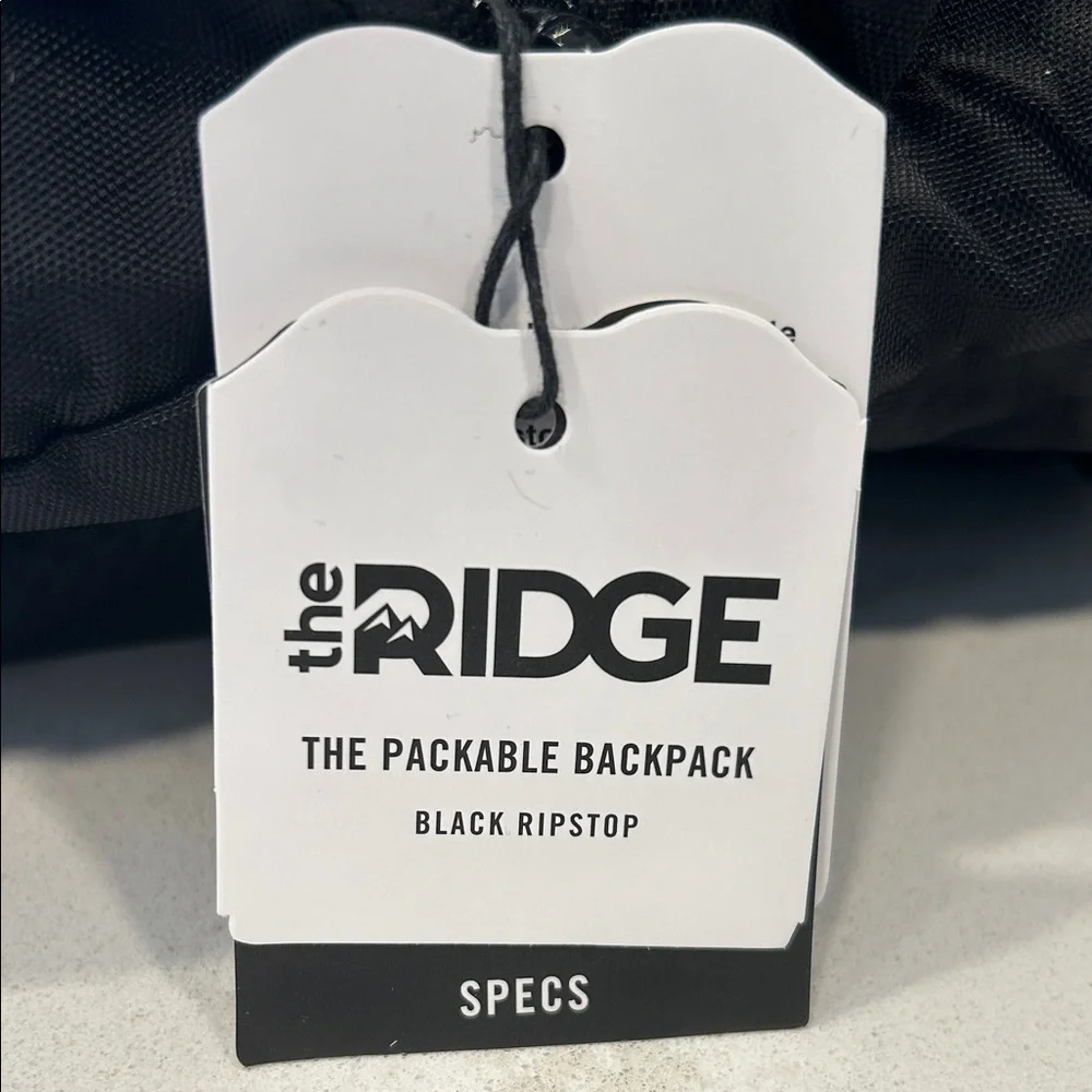 The Ridge Packable Black Ripstop Backpack